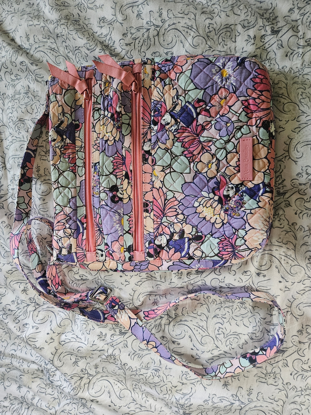 Vera Bradley Quilted Floral Crossbody in Pink, Purple, Mint